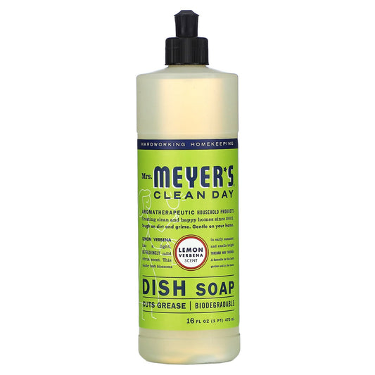 Mrs. Meyers Clean Day, Dish Soap, Lemon Verbena Scent, 16 fl oz (473 ml)