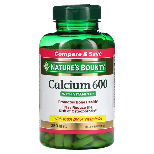 Nature's Bounty, Calcium 600 with Vitamin D3, 250 Tablets