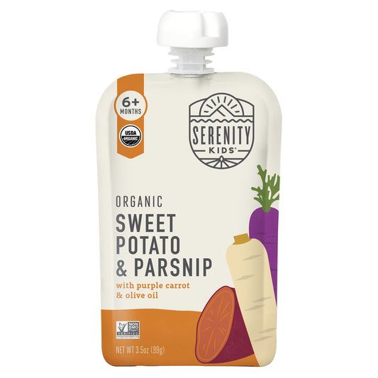 Serenity Kids, Organic Sweet Potato & Parsnips with Purple Carrot & Olive Oil, 6+ Months, 3.5 oz (99 g)