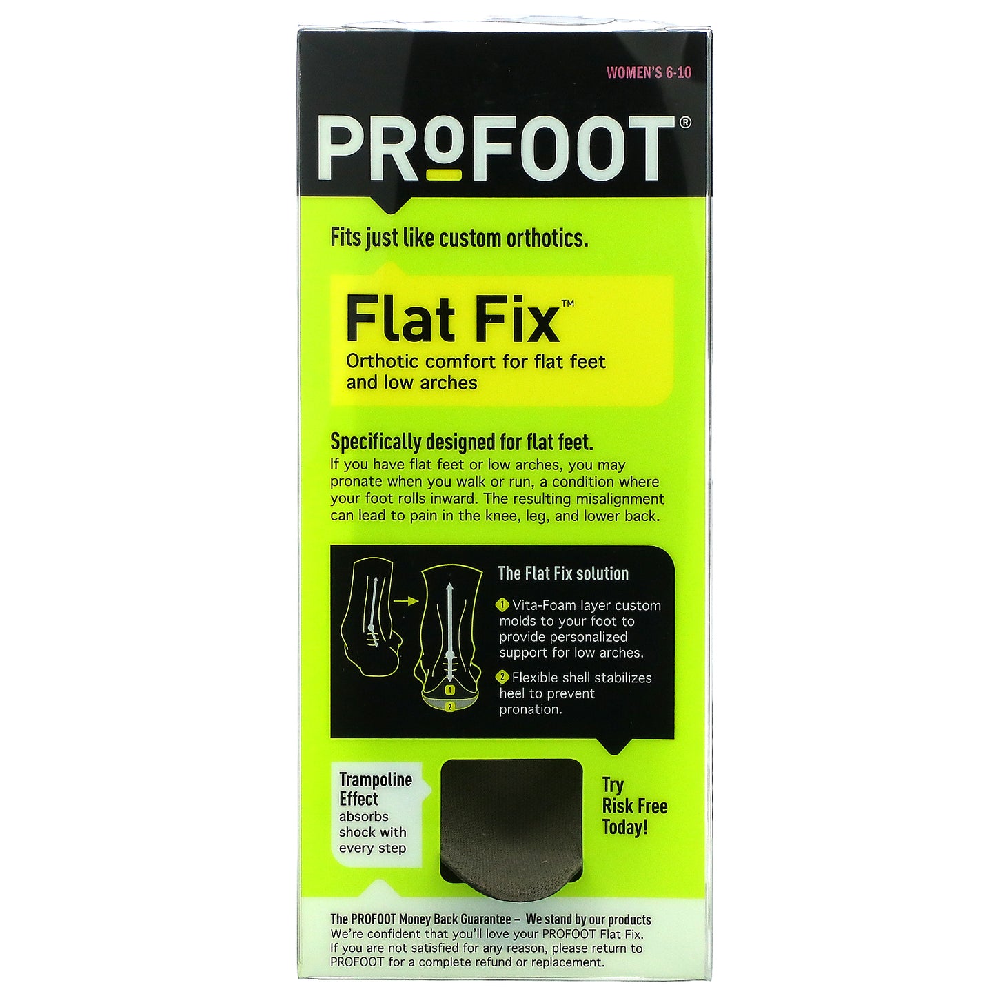 Profoot, Flat Fix, Adaptive Arch Support, Women's 6-10, 1 Pair