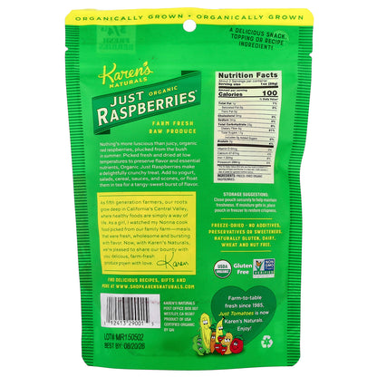 Karen's Naturals, Organic Just Raspberries, 1.5 oz (42 g)