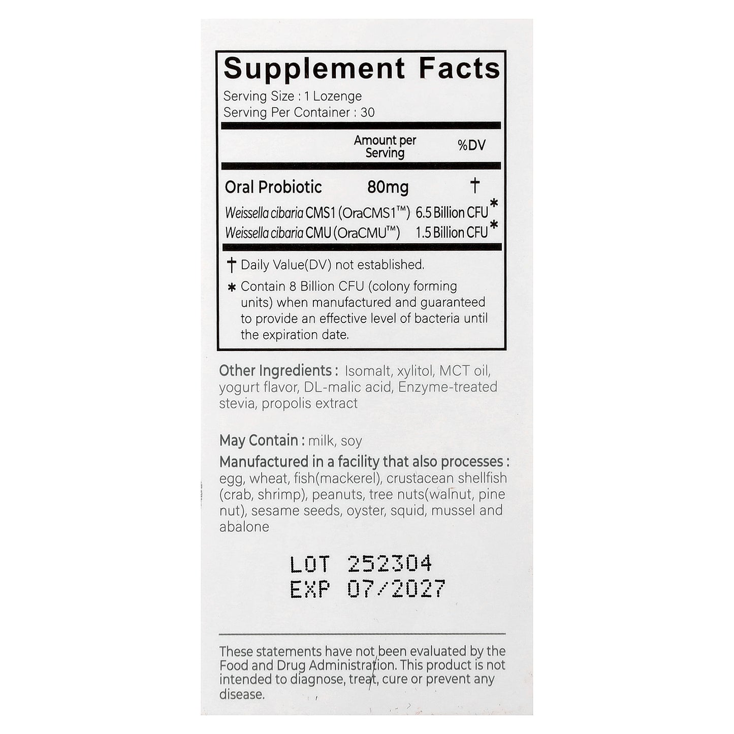 Oraticx, Kids, Dental Probiotics, AntiCavity + Stronger Teeth, Yogurt , 30 Lozenges