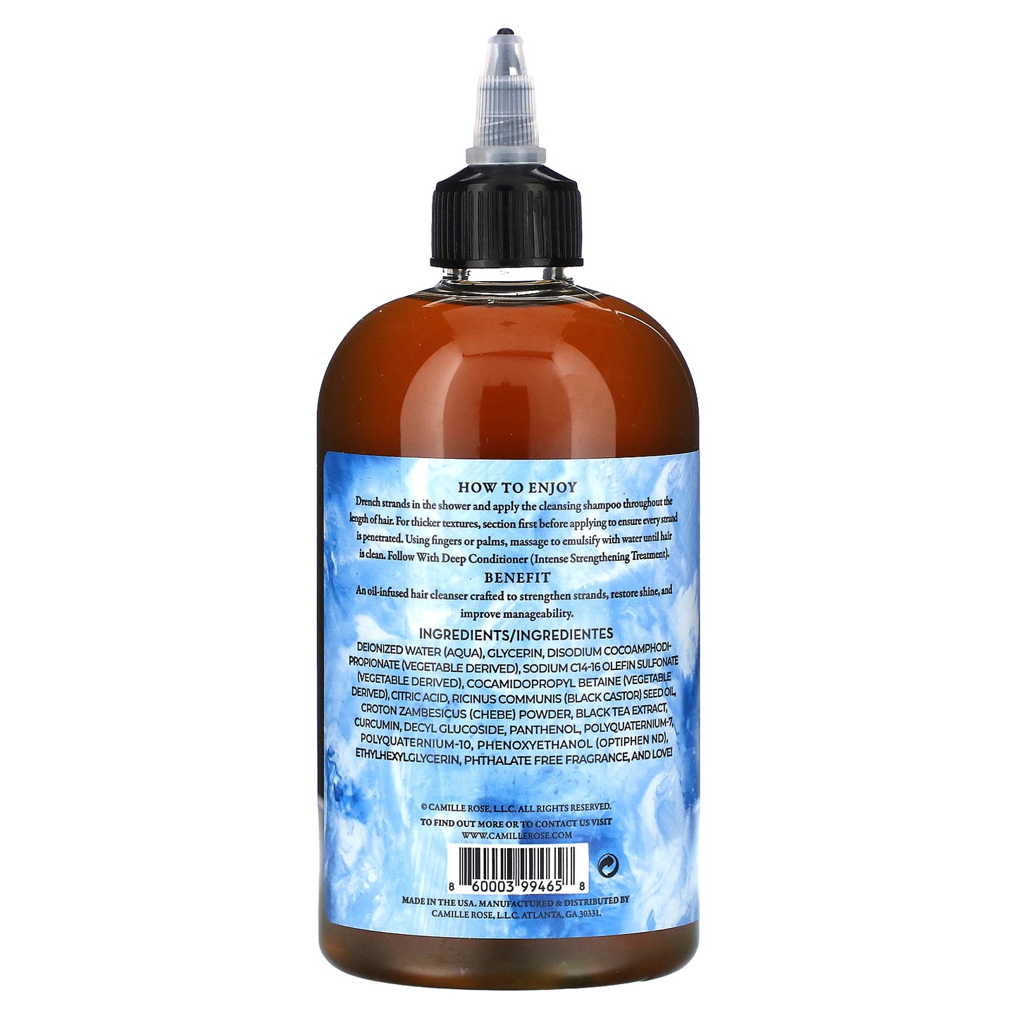 Camille Rose, Invigorating Scalp Treatment Shampoo, Black Castor Oil + Chebe, 12 fl oz (355 ml)