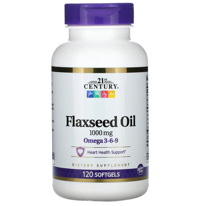 21st Century, Flaxseed Oil, 1,000 mg, 120 Softgels