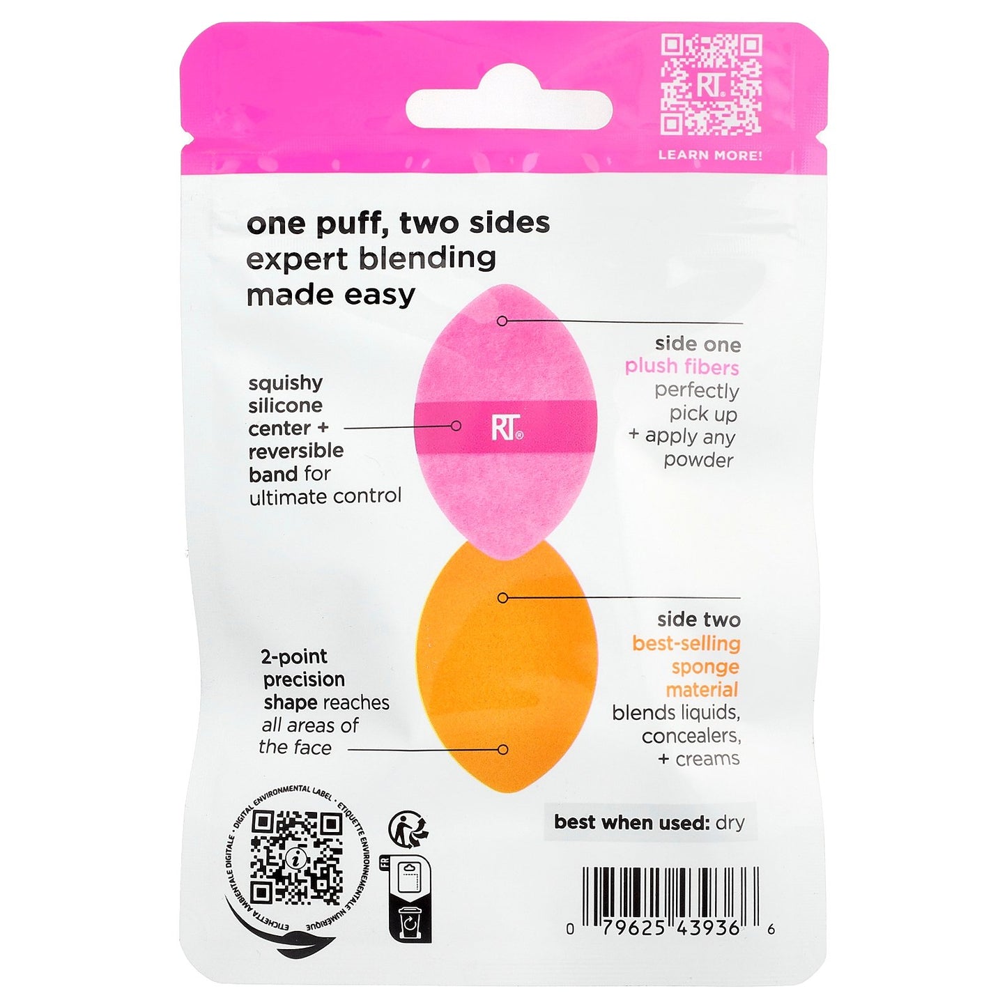 Real Techniques, Miracle 2-in-1 Powder Puff, 1 Sponge