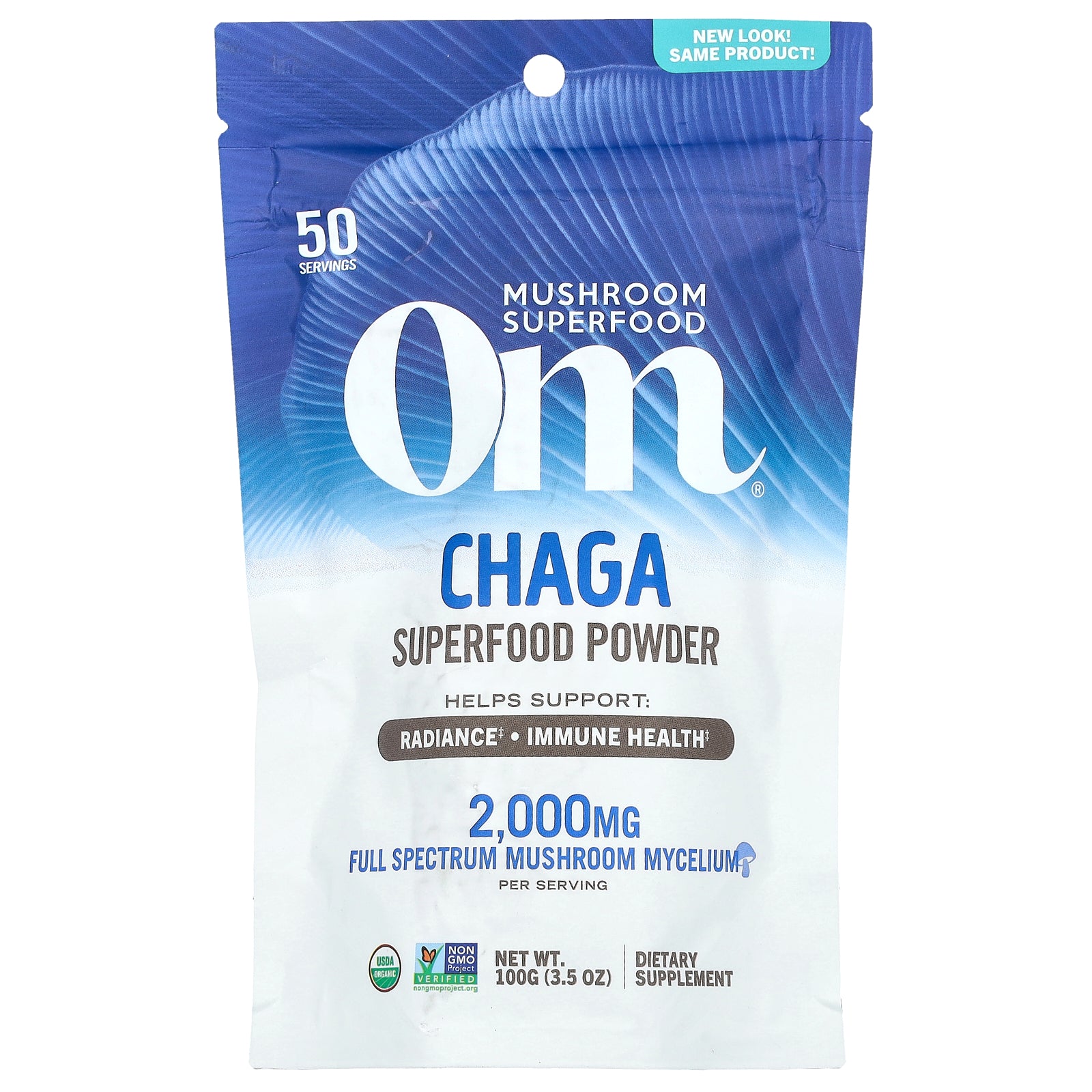 Om Mushrooms, Superfood Powder, Chaga, 3.5 oz (100 g)