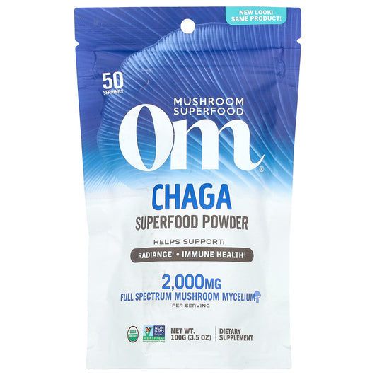 Om Mushrooms, Superfood Powder, Chaga, 3.5 oz (100 g)