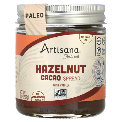 Artisana, Natural, Hazelnut Cacao Spread with Vanilla, 8 oz (227 g)