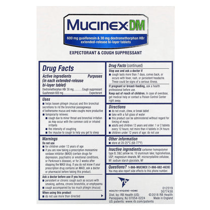 Mucinex DM, 40 Extended-Release Bi-Layer Tablets