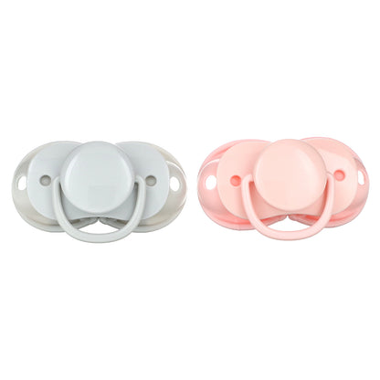 RaZbaby, Keep-It-Kleen Pacifier, 0-36m, Pink & Gray, 2 Pacifiers