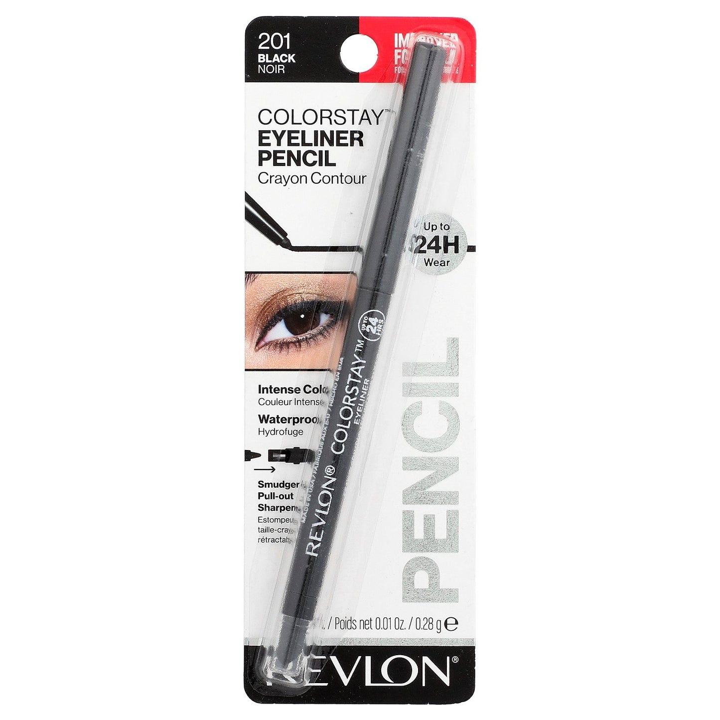 Revlon, Colorstay™, Eyeliner Pencil, 201 Black, 0.01 oz (0.28 g)