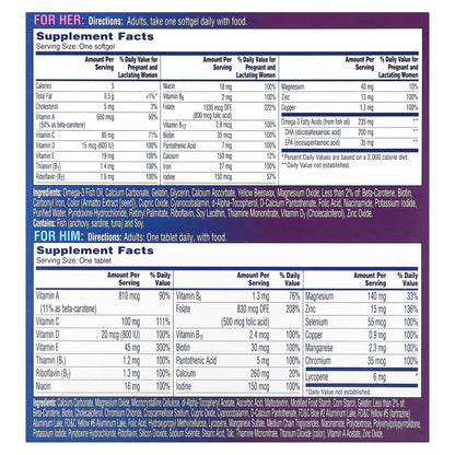 One-A-Day, Pre-Pregnancy Couple's Pack, Women's Prenatal 1 & Men's Pre-Conception Health, 30 Women's Prenatal Softgels, 30 Men's Pre-Conception Tablets