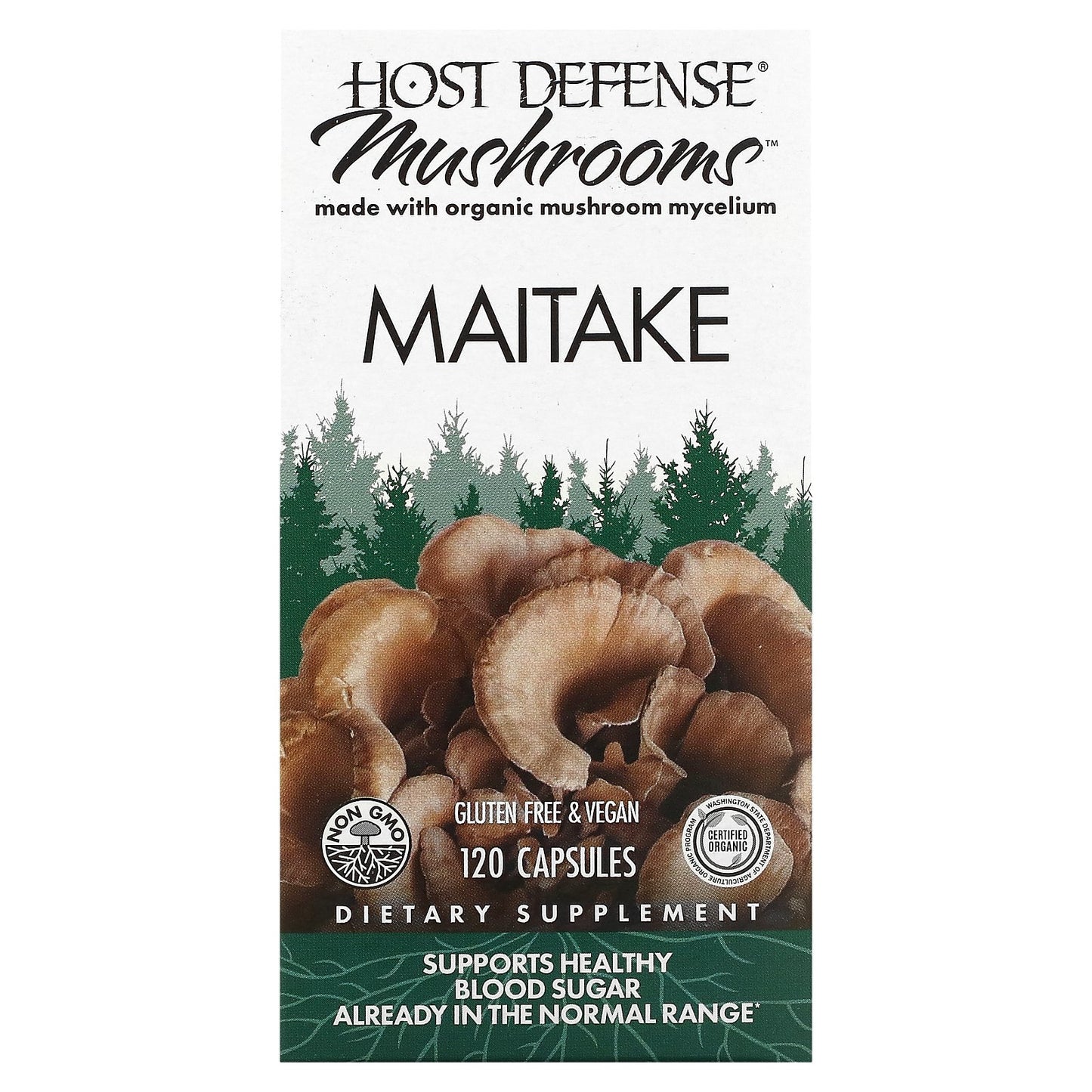 Host Defense, Mushrooms, Maitake, 1 g, 120 Capsules