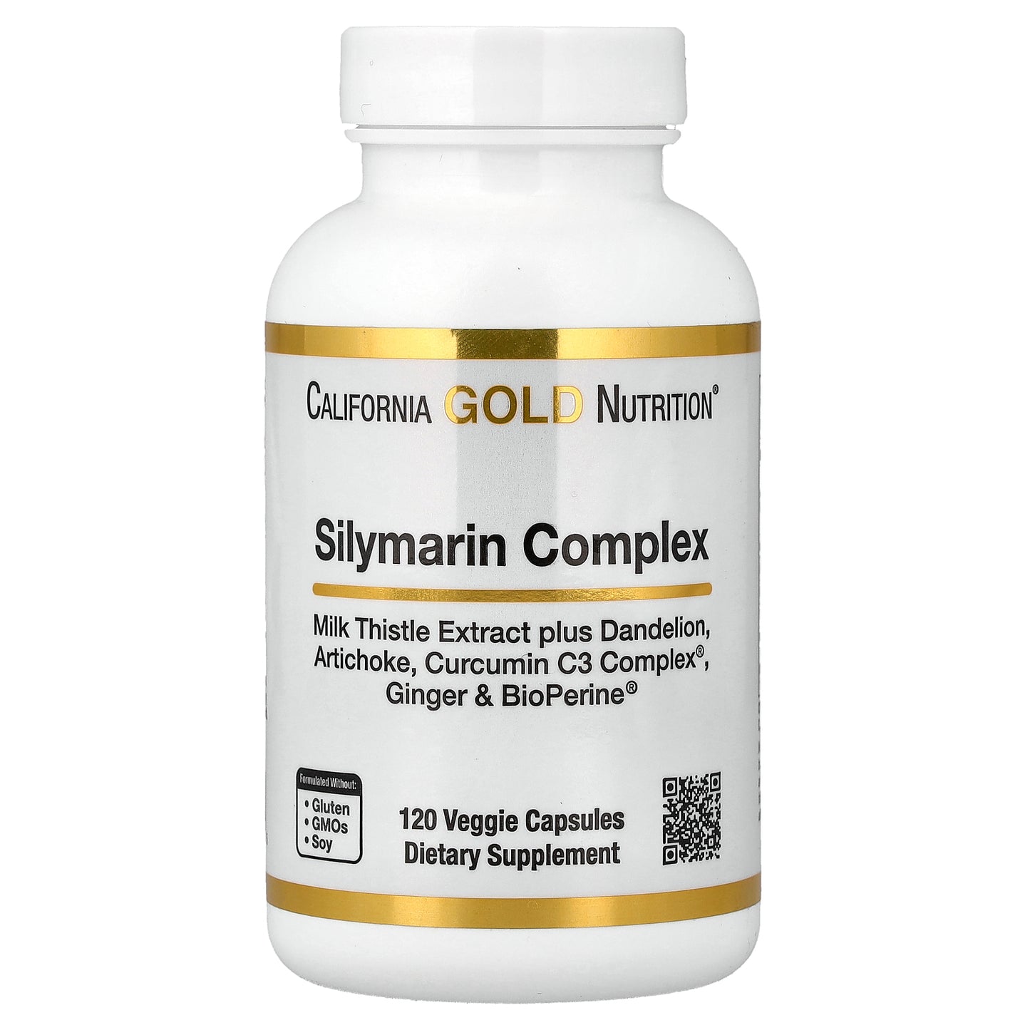 California Gold Nutrition, Silymarin Complex, Milk Thistle Extract Plus Dandelion, Artichoke, Curcumin C3 Complex®, Ginger, and BioPerine®, 120 Veggie Capsules