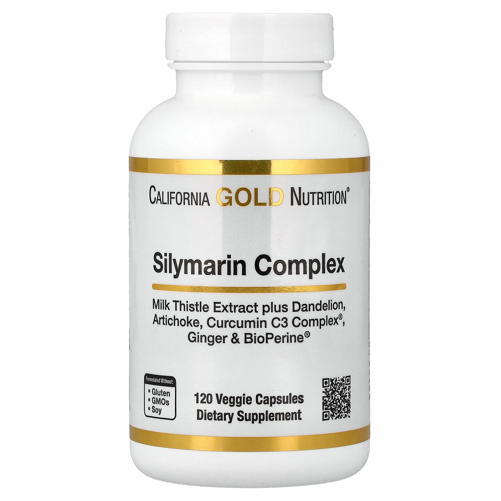California Gold Nutrition, Silymarin Complex, Milk Thistle Extract Plus Dandelion, Artichoke, Curcumin C3 Complex®, Ginger, and BioPerine®, 120 Veggie Capsules