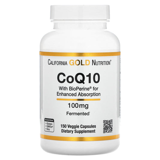 California Gold Nutrition, CoQ10 with Bioperine®, 100 mg, 150 Veggie Capsules