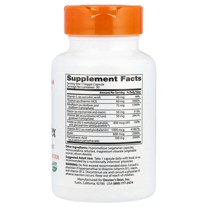 Doctor's Best, Fully Active B Complex with Quatrefolic®, 30 Veggie Caps