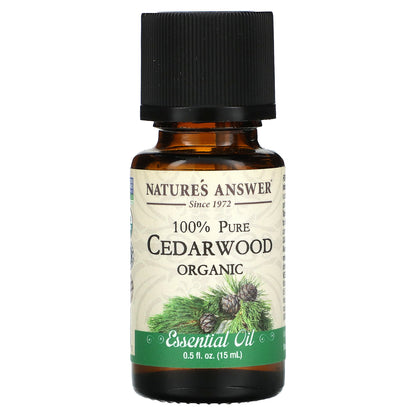 Nature's Answer, 100% Pure Organic Essential Oil, Cedarwood, 0.5 fl oz (15 ml)