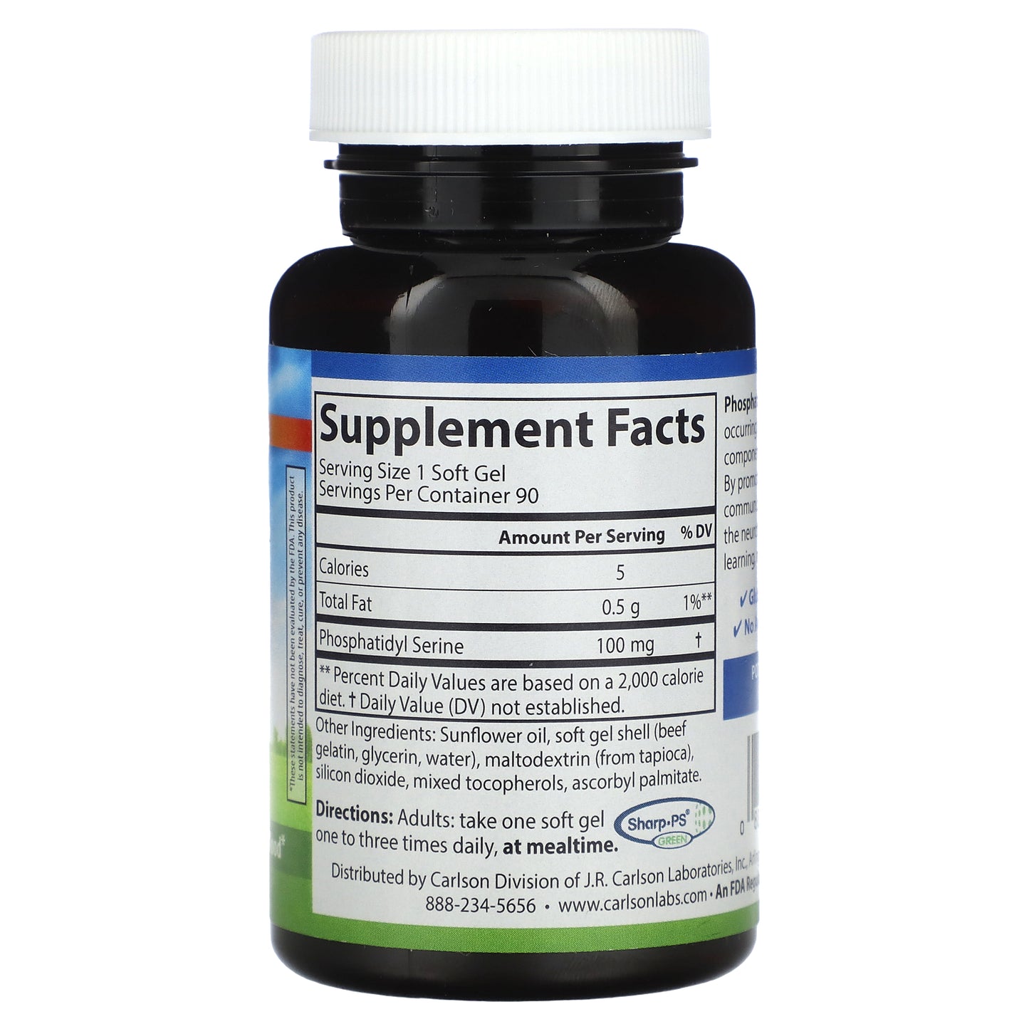 Carlson, Phosphatidyl Serine, 100 mg, 90 Soft Gels