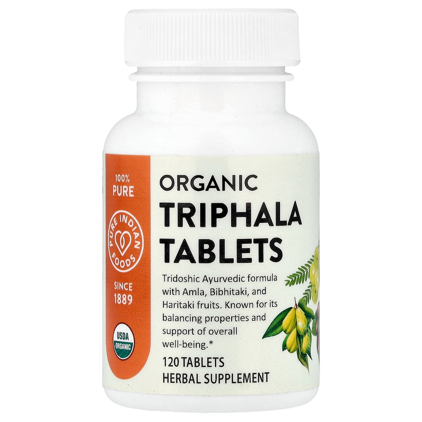 Pure Indian Foods, Organic Triphala Tablets, 120 Tablets