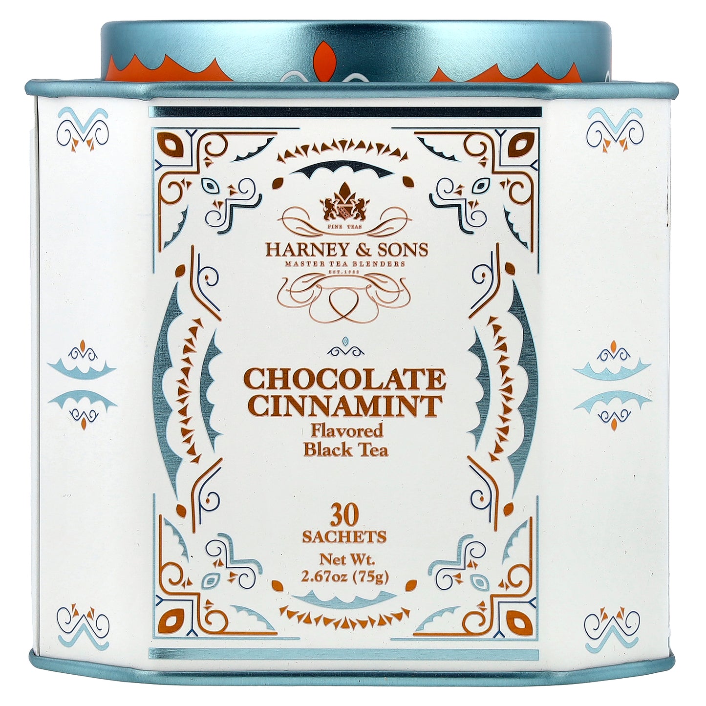 Harney & Sons, Black Tea, Chocolate Cinnamint , 30 Sachets, 2.67 oz (75 g)