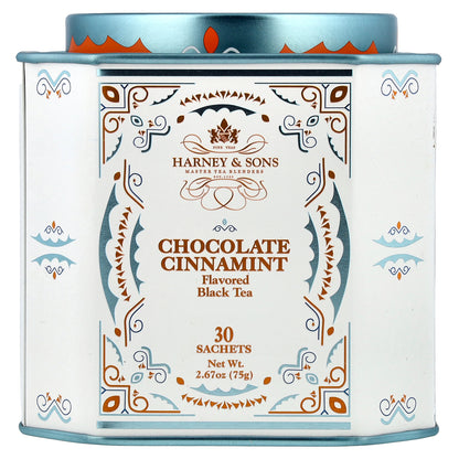 Harney & Sons, Black Tea, Chocolate Cinnamint , 30 Sachets, 2.67 oz (75 g)