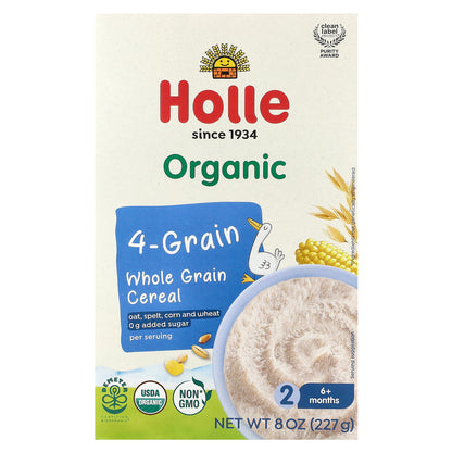 Holle, Organic 4-Grain Whole Grain Cereal, 6+ Months, 8 oz (227 g)