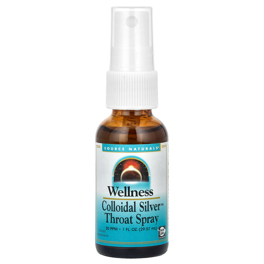 Source Naturals, Wellness, Colloidal Silver™ Throat Spray, 30 PPM, 1 fl oz (29.57 ml)