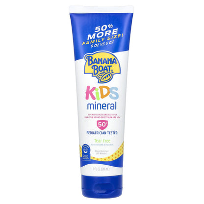 Banana Boat, Kids Mineral Based Sunscreen Lotion, SPF 50+, 9 fl oz (266 ml)