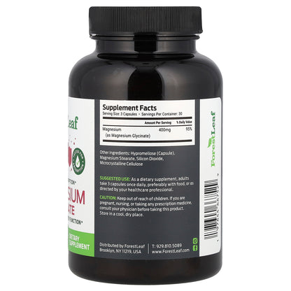 Forest Leaf, Magnesium Glycinate, Maximum Absorption, 90 Vegetable Capsules (133.3 mg per Capsule)