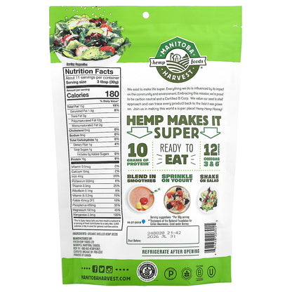 Manitoba Harvest, Hemp Hearts, Organic Shelled Hemp Seeds, Delicious Nutty, 12 oz (340 g)