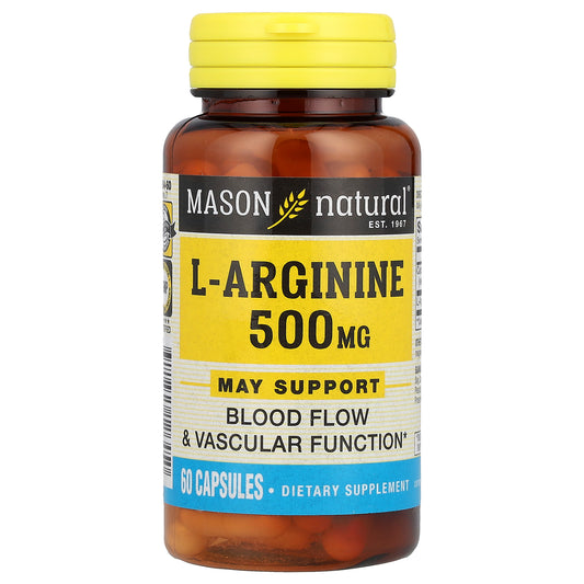 Mason Natural, L-Arginine, 500 mg, 60 Capsules