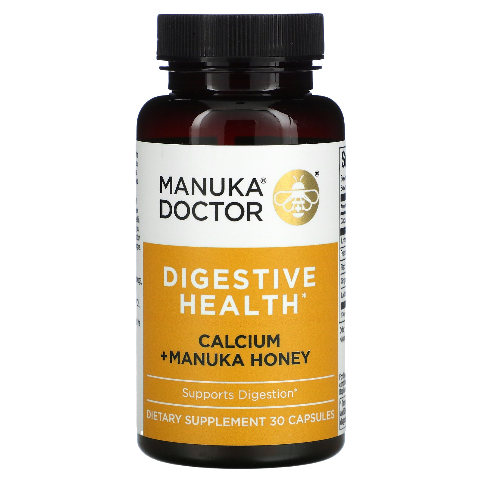 Manuka Doctor, Digestive Health, Calcium + Manuka Honey, 30 Capsules