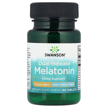 Swanson, Melatonin, Dual-Release, 3 mg, 60 Tablets