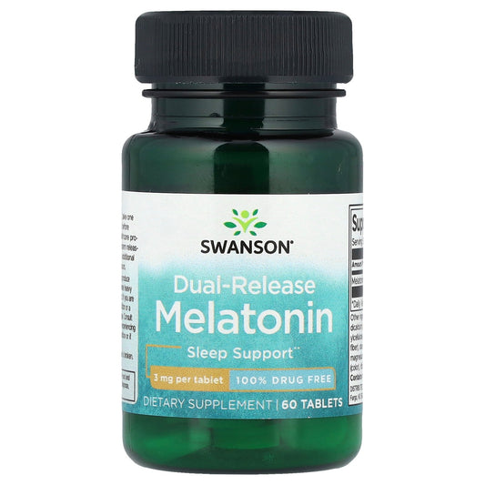 Swanson, Melatonin, Dual-Release, 3 mg, 60 Tablets