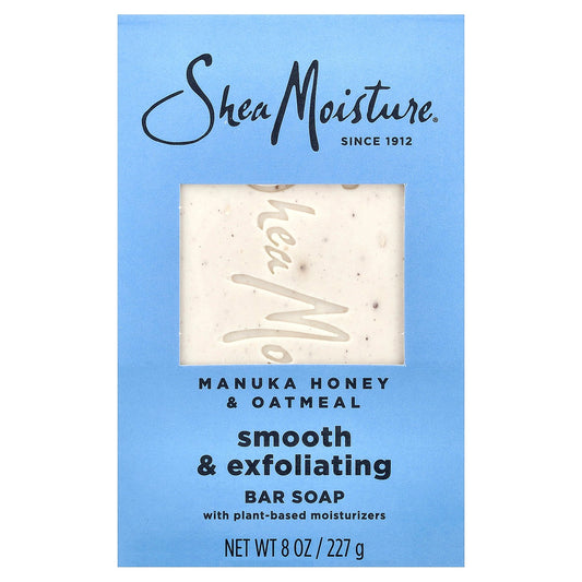 SheaMoisture, Smooth & Exfoliating Bar Soap, Manuka Honey & Oatmeal, 8 oz (227 g)