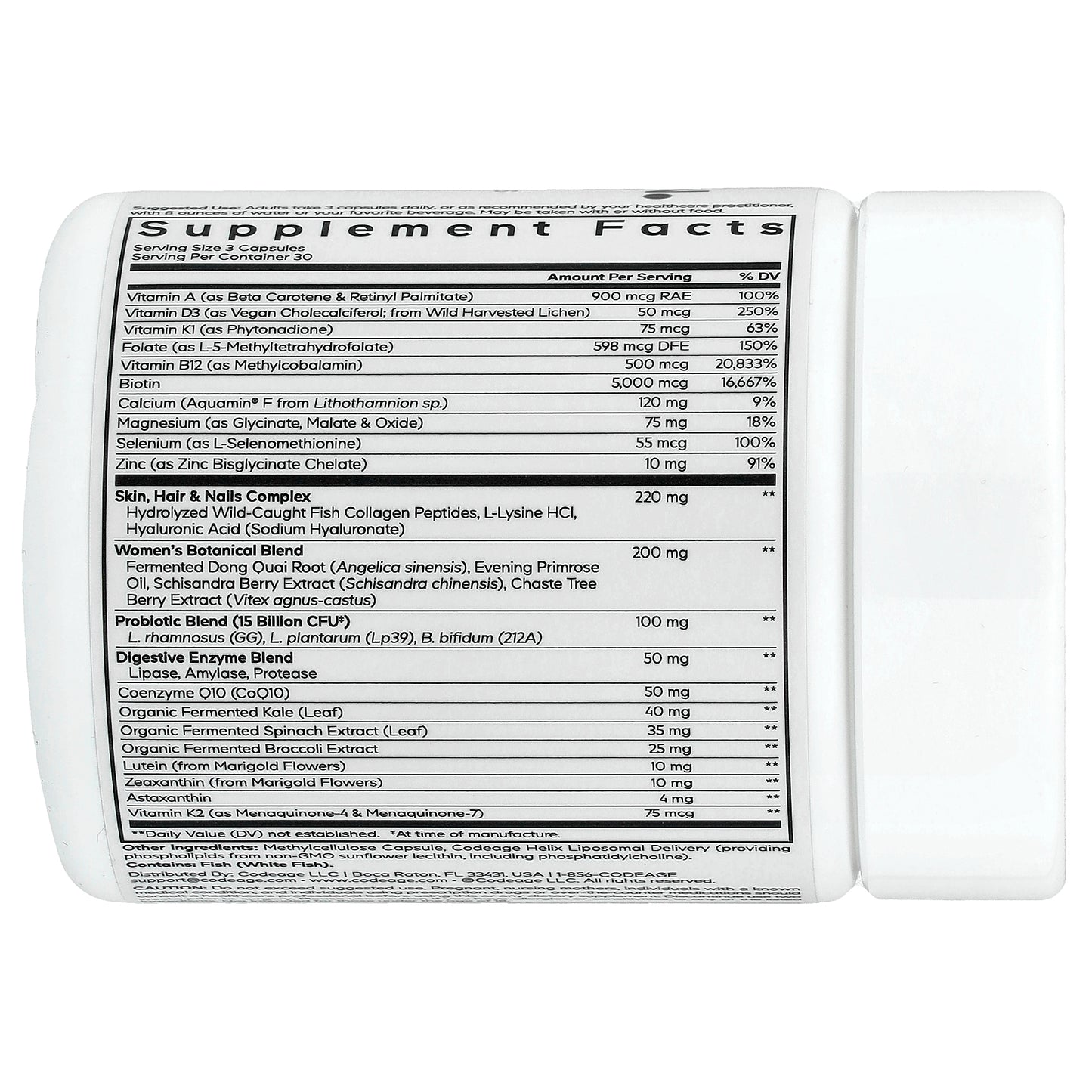 Codeage, Women's Multivitamin, Platinum, 90 Vegetable Capsules