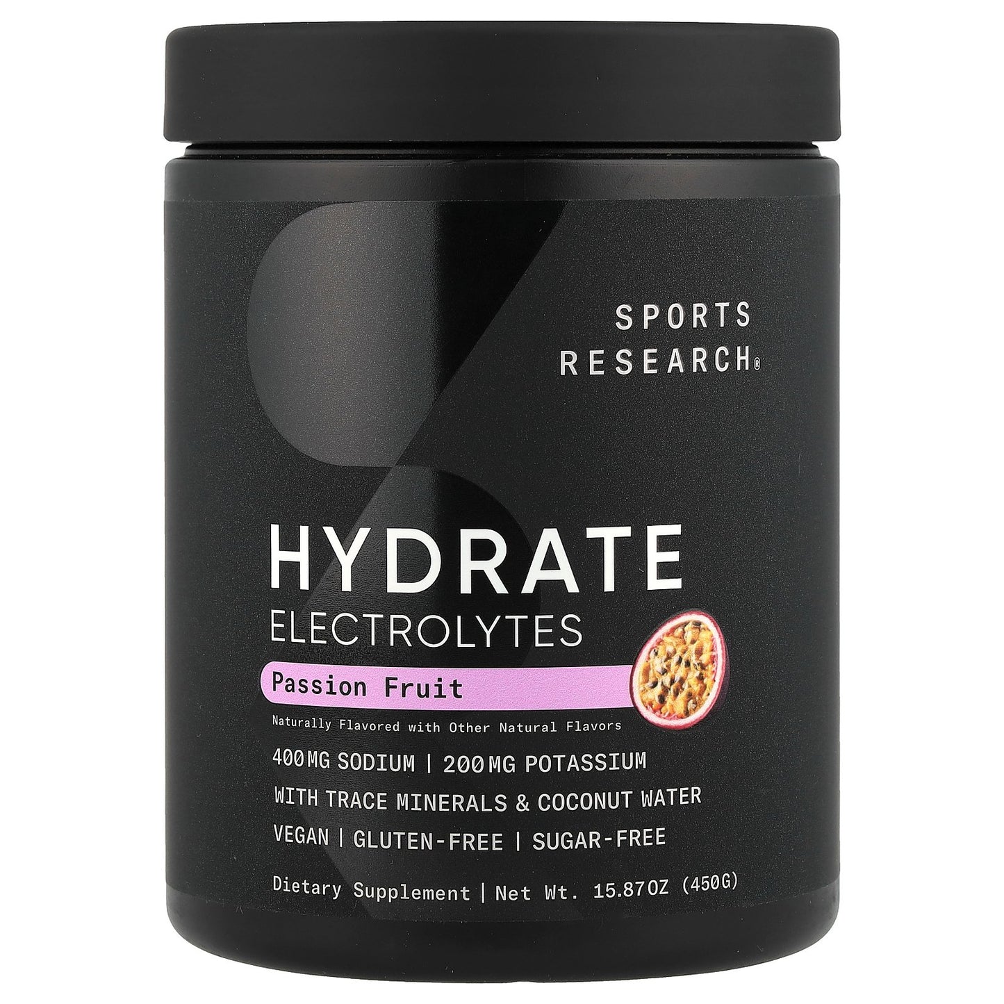 Sports Research, Hydrate Electrolytes, Passion Fruit, 15.87 oz (450 g)