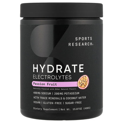 Sports Research, Hydrate Electrolytes, Passion Fruit, 15.87 oz (450 g)