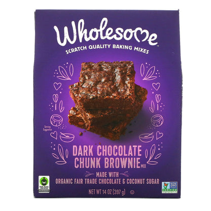 Wholesome Sweeteners, Dark Chocolate Chunk Brownie Mix, 14 oz (397 g)