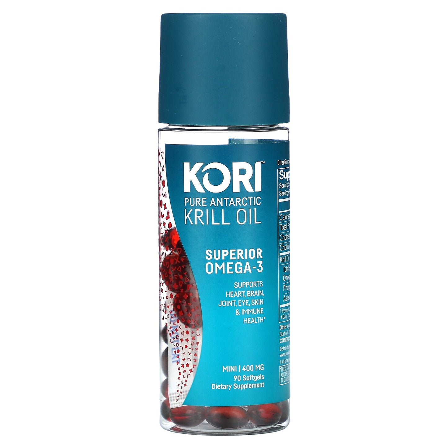 Kori, Pure Antarctic Krill Oil, Multi-Benefit Omega-3, 90 Softgels (400 mg per Softgel)