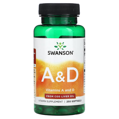 Swanson, Vitamins A and D, 250 Softgels