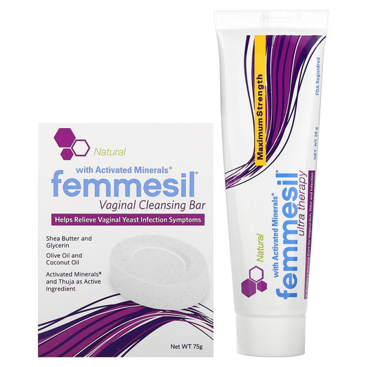 Femmesil, Vaginal Cleansing Bar & Ultra Therapy Ointment, 2 Piece Set