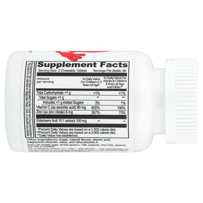 VitaWorks, Kids, Elderberry, Vitamin C + Zinc, Mixed Berry, 120 Chewables