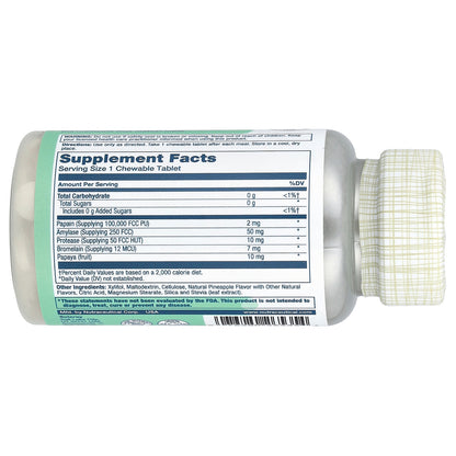 Solaray, Papaya Enzyme, Natural Pineapple, 90 Chewables