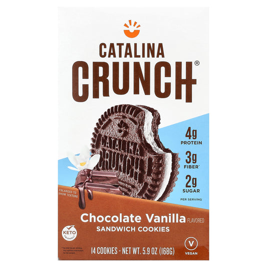 Catalina Crunch, Sandwich Cookies, Chocolate Vanilla , 14 Cookies, 5.9 oz (168 g)