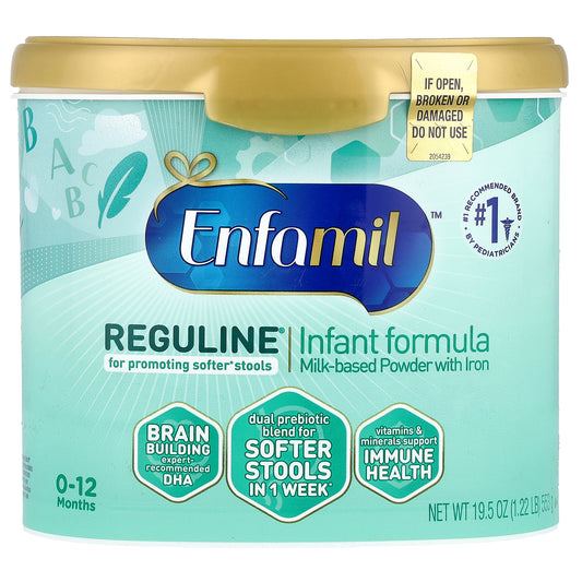 Enfamil, Reguline® Infant Formula, Milk-Based Powder With Iron, 0-12 Months, 19.5 oz (553 g)