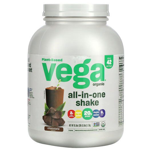 Vega, Plant-Based, All-In-One Shake, Chocolate, 61.8 oz (1.7 kg)