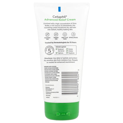 Cetaphil, Advanced Relief Cream with Shea Butter, Continuously Dry, Sensitive Skin , 6 oz (170 g)