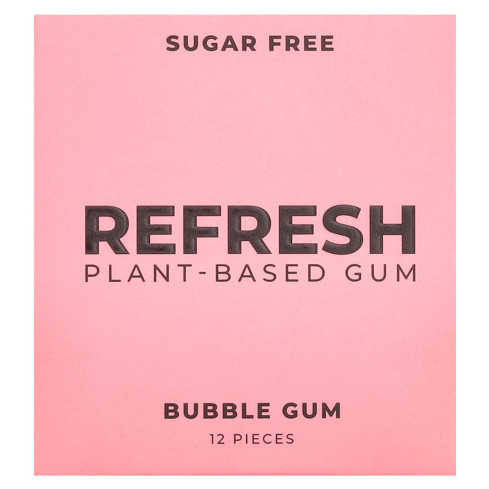 Refresh Gum, Plant-Based Bubble Gum, 12 Pieces